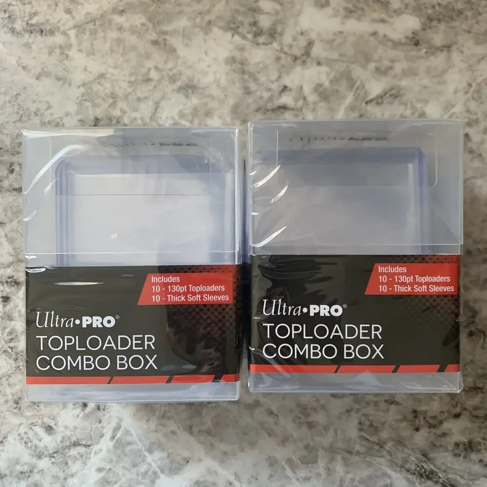 Ultra PRO Toploader Combo w/Clear Box, 10 130pt Toploaders 10 Sleeves LOT OF 2